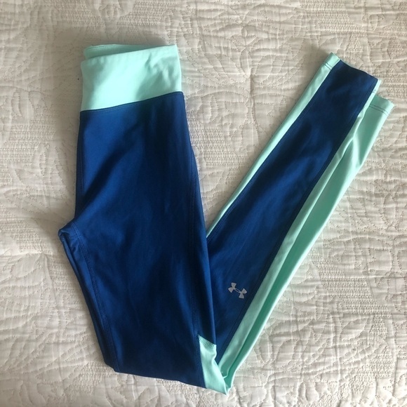 Under Armour Blue & Turquoise Compression Leggings Size Extra Small - Picture 1 of 9